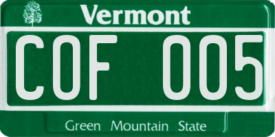 VT license plate COF005