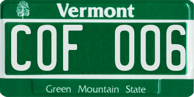 VT license plate COF006