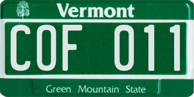 VT license plate COF011
