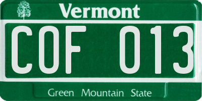 VT license plate COF013
