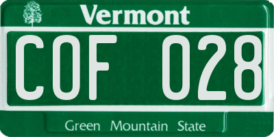 VT license plate COF028