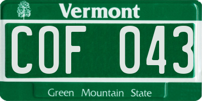 VT license plate COF043