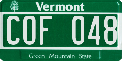 VT license plate COF048