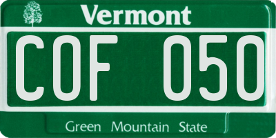 VT license plate COF050