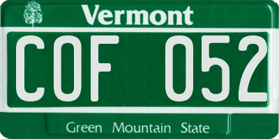 VT license plate COF052