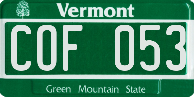 VT license plate COF053