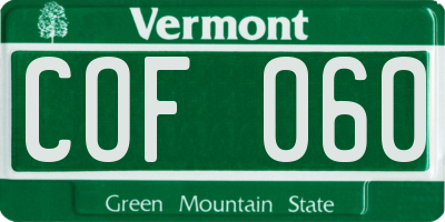 VT license plate COF060