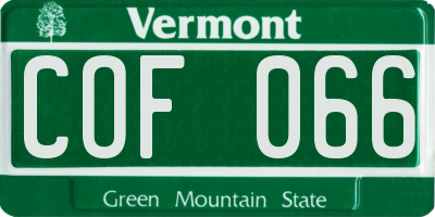 VT license plate COF066