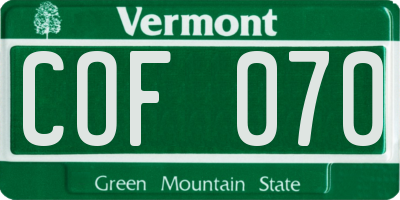 VT license plate COF070