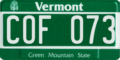 VT license plate COF073