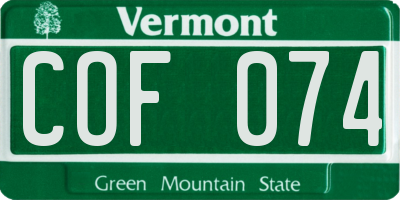 VT license plate COF074