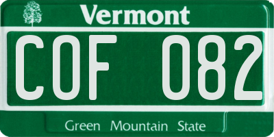 VT license plate COF082