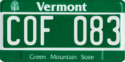 VT license plate COF083