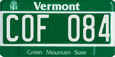 VT license plate COF084