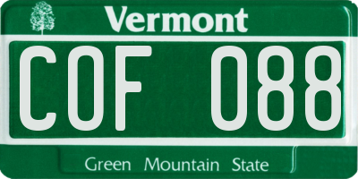 VT license plate COF088
