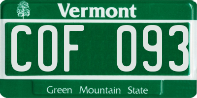 VT license plate COF093