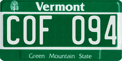 VT license plate COF094