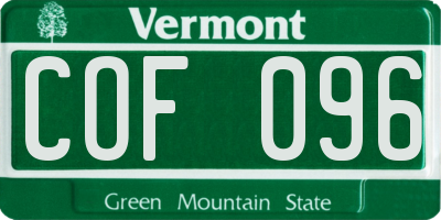 VT license plate COF096