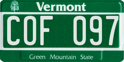 VT license plate COF097