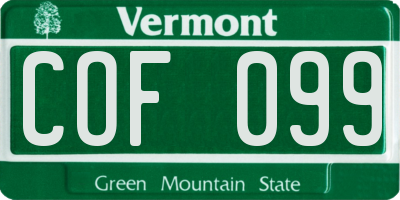 VT license plate COF099