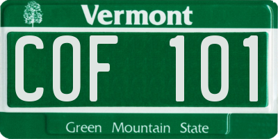 VT license plate COF101