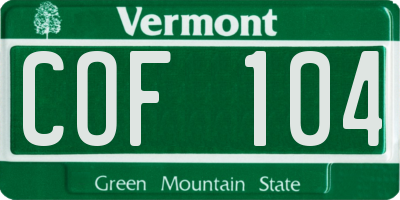 VT license plate COF104