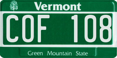 VT license plate COF108