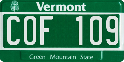 VT license plate COF109