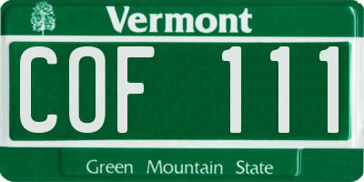 VT license plate COF111