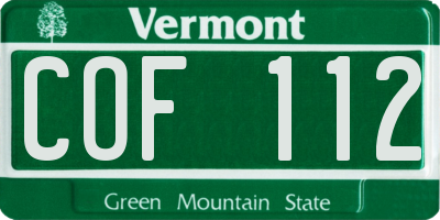 VT license plate COF112