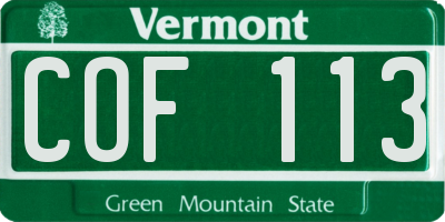 VT license plate COF113