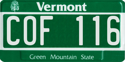 VT license plate COF116