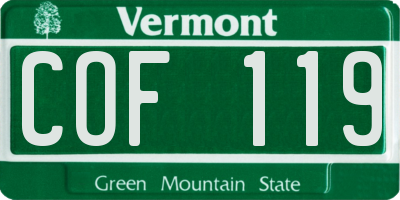 VT license plate COF119