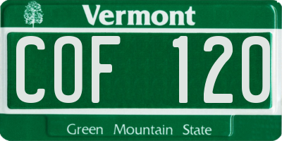 VT license plate COF120