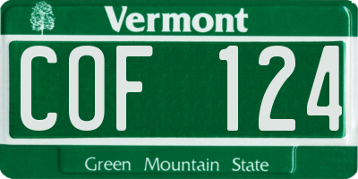 VT license plate COF124