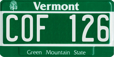 VT license plate COF126