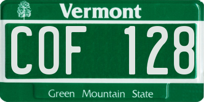 VT license plate COF128
