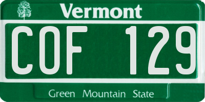 VT license plate COF129