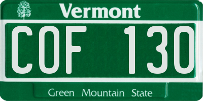VT license plate COF130