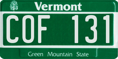 VT license plate COF131
