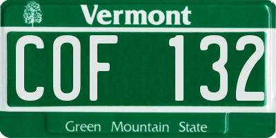 VT license plate COF132