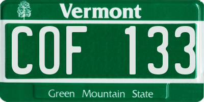VT license plate COF133