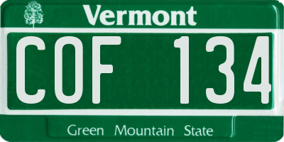 VT license plate COF134
