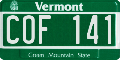 VT license plate COF141