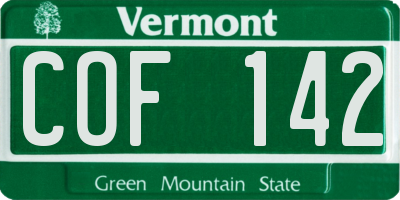 VT license plate COF142