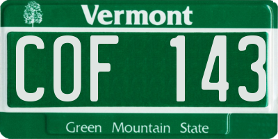 VT license plate COF143