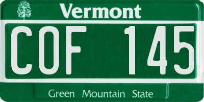 VT license plate COF145