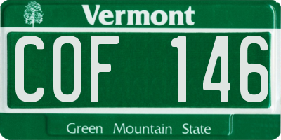 VT license plate COF146