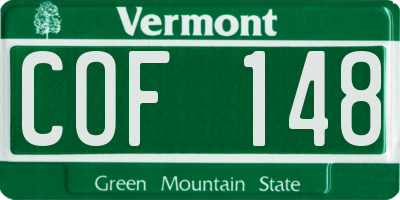 VT license plate COF148