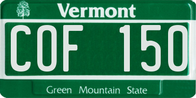 VT license plate COF150